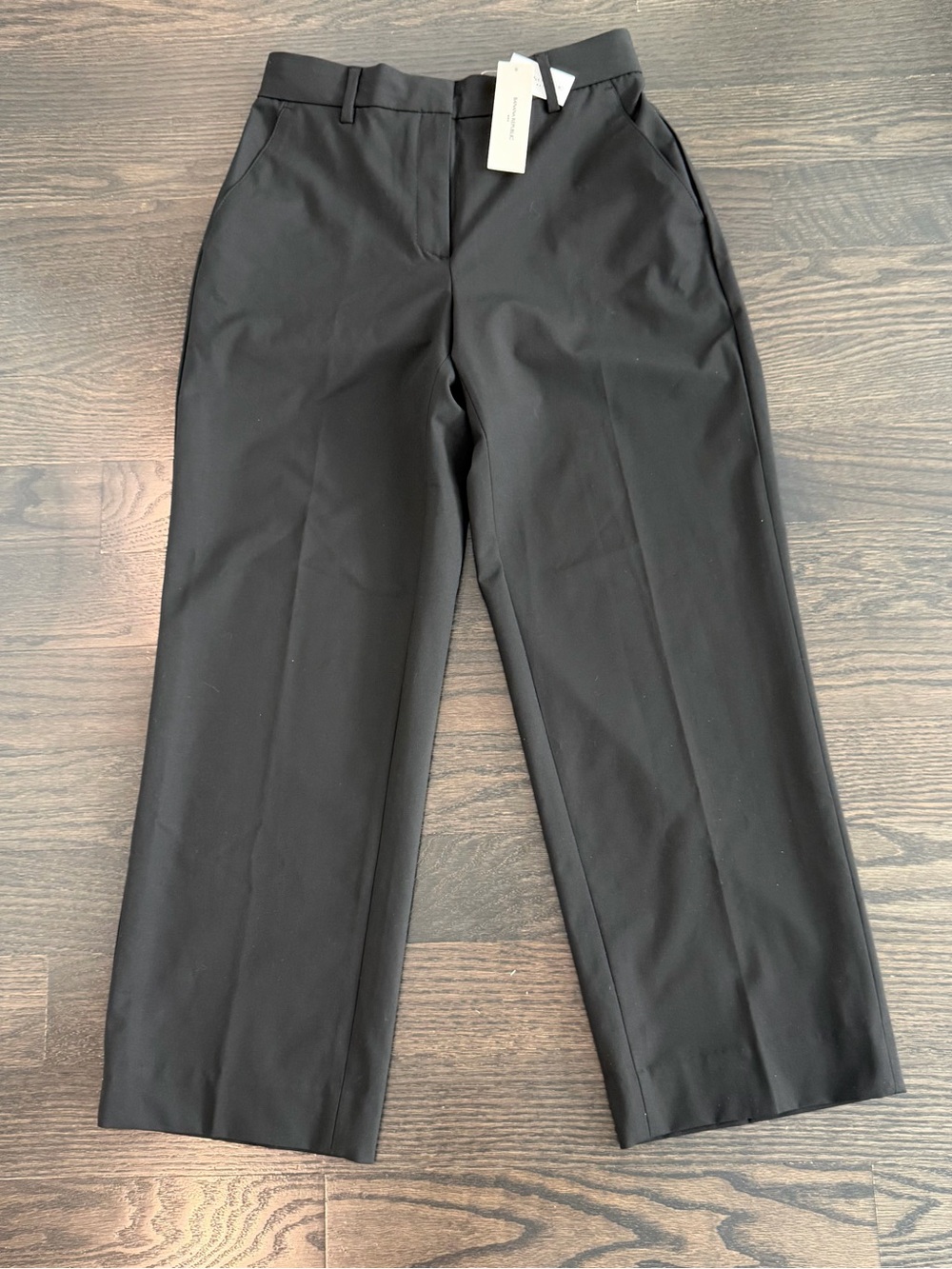 Banana Republic Black Straight Sculpted Stretch Trousers XS